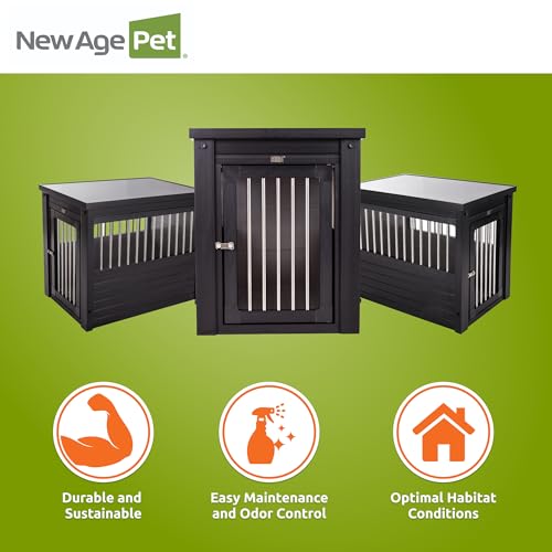 ECOFLEX® Medium Furniture Style Dog Crate & End Table (Black / 29.5"L x 21.1"W x 25.2"H)