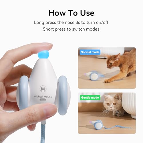 Interactive Cat Toys for Indoor Cats (Mouse Neo-Blue)