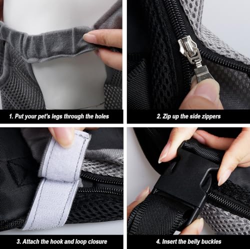 Dog Carrier Backpack Pet Legs Out Front Cat Travel Bag (Large / Grey)