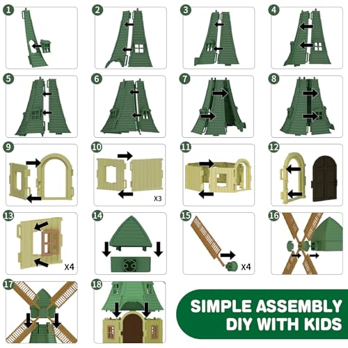82PCS Farm Animals Toys Set Comes with Tractor Trailer (Windmill)