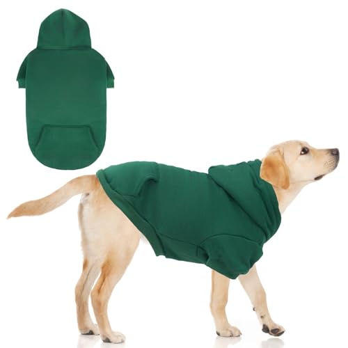 Dog Hoodie for Large Medium Small Dogs (Deep Green / X-Large)