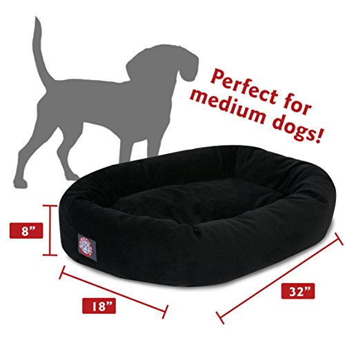 Suede Calming Dog Bed (Black)