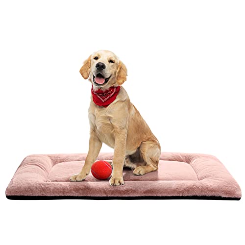 Dog Crate Pad Washable Dog Bed for Crate Medium Cozy Mat 36 (36.0"L x 23.0"W x 1.0"Th / pink)
