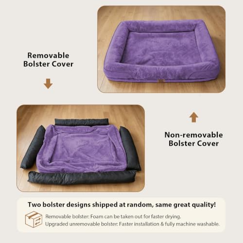 Orthopedic Washable XXL Dog Bed for Extra Large Dogs (Deep Purple / 45"L x 35"W x 7.5"Th)