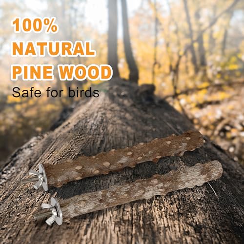 7PCS Natural Grape Wood Bird Perch Set Bird Cage Accessories Sticks (7PCS Perches Platform Swing Set)
