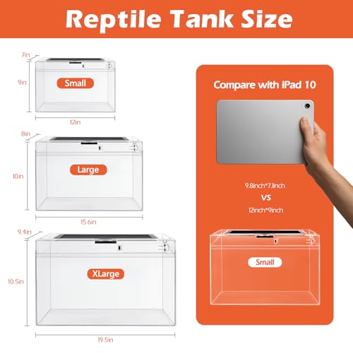 Reptile Tank Starter Kit (Large(15.6*10*8IN))