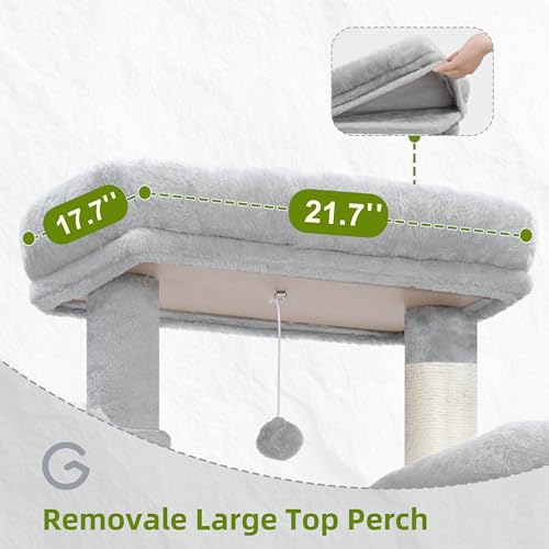 Tall Cat Tree Tower for for Multiple Cats (78.7 inch / Light gray)