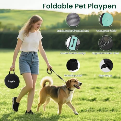Pet Puppy Dog Playpen (Green / Large)