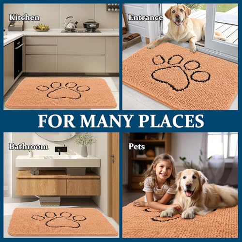 Dog Door Mat for Muddy Paws 48x30 (Orange / 48" X 30")