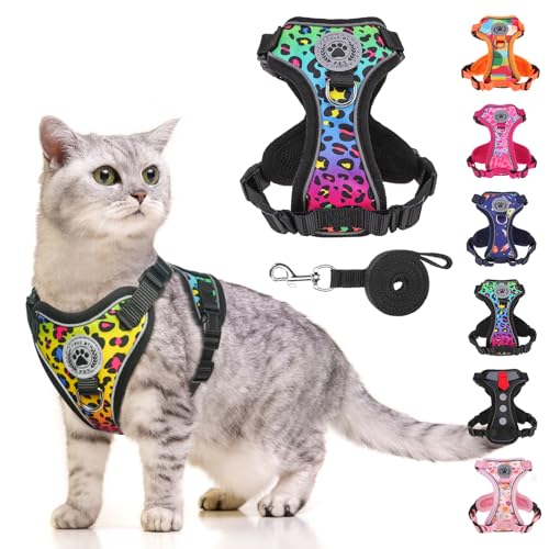 Cat Harness and Leash (Leopard Print / Medium (Chest: 16 - 20"))
