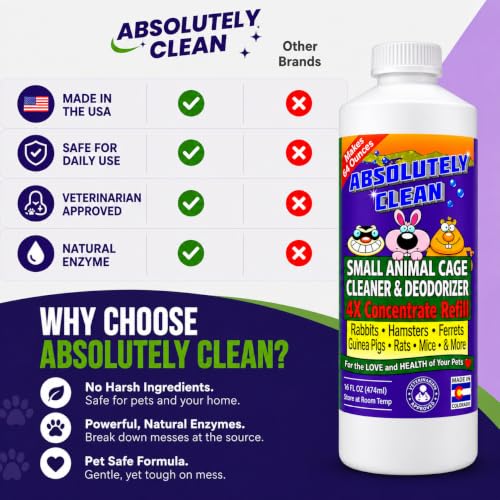 Amazing Small Animal Cage Cleaner (16 Fl Oz Concentrate (Makes 64oz))