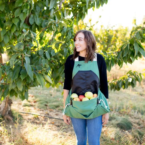 Roo Gardening Apron with Pockets for Women & Men (Roo-full Size / Leaf Green)