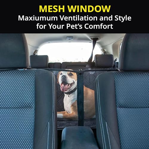 Dog Car Seat Cover (Standard – Fits Cars, SUVs & Crossovers / Black-Mesh)