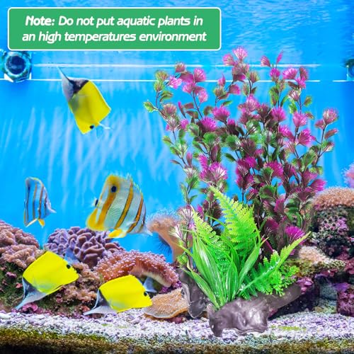 Aquarium Plastic Plants Aquarium Decor Artificial Fish Tank Plants Lifelike Tall Fish Tank Decorations Aquarium Plant Suitable for Saltwater and Freshwater 15.7in 2pcs (B*2 Pcs / 15.7 in)