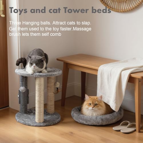 4in1 Small Cat Tree (For indoor cats and kittens / Gray)