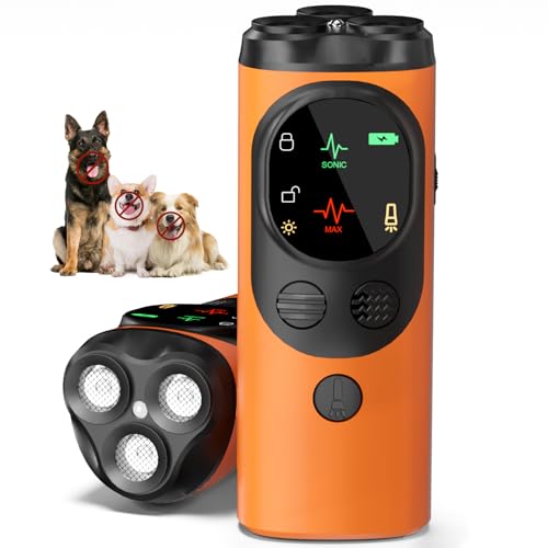Dog Sonic Bark Deterrents Devices for Own or Neighbor's Dog (Orange)