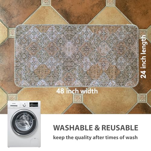4PACK Washable Pee Pads for Dogs (24x48 Inch (Pack of 4) / Brown/Multi)