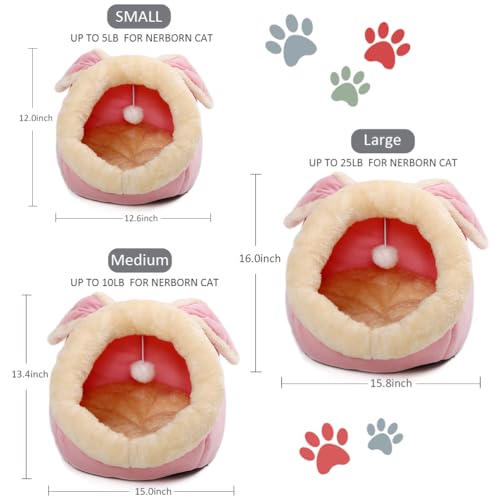 Cat Beds for Indoor Cats (Rabbite Pink / L)