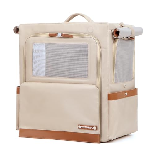 Cat Backpack Carrier for Large Cats (Champagne)