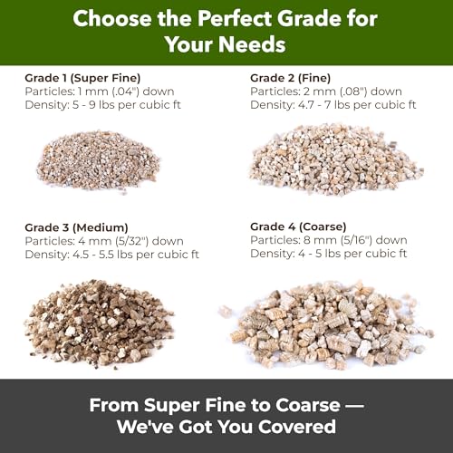 Organic Coarse Vermiculite for Indoor Gardening Plants and Mushrooms (Vermiculite Grade 3 - Medium / 1 qt)