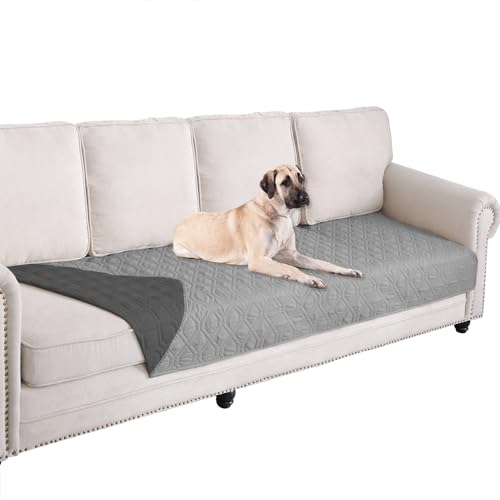 Waterproof Dog Bed Cover Pet Blanket for Furniture Bed Couch Sofa Reversible (30x90 Inch (Pack of 1) / Grey+dark Grey)
