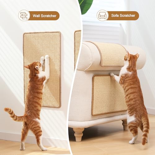 2 Packs Cat Scratching Mat (Beige-2 Packs-23.6 x 15.7 Inch)