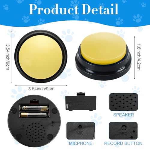 16 Pcs Voice Recordable Dog Buttons for Communication (Classic Colors)