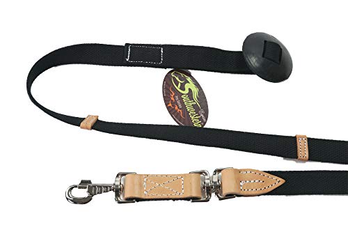 35' Flat Cotton Web Lunge Line with Bolt Snap & Rubber Stop (Black / 35')