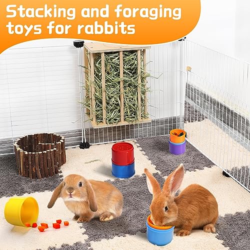 8 Pcs Stacking Cups for Bunny (Rainbow)