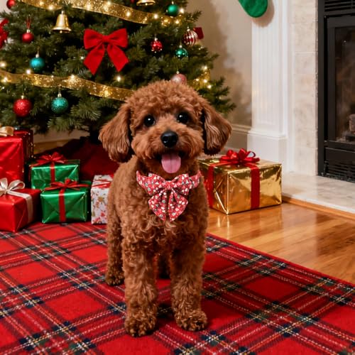 Christmas Dog Collar with Sailor Bow (Medium (Pack of 1) / Xmas Tree(Sailor Bow))