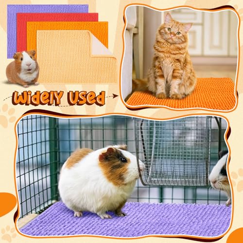 8 Pcs 24x16'' Guinea Pig Cage Liner (Beige, Brown, Red, Orange / 24x16'')