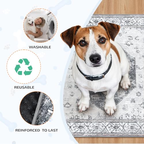 Super Absorbent Washable Pee Pads for Dogs (Gray / 3FT x 3FT (Pack of 2))