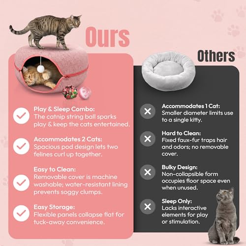 Cat Tunnel Bed for Indoor Cats Large