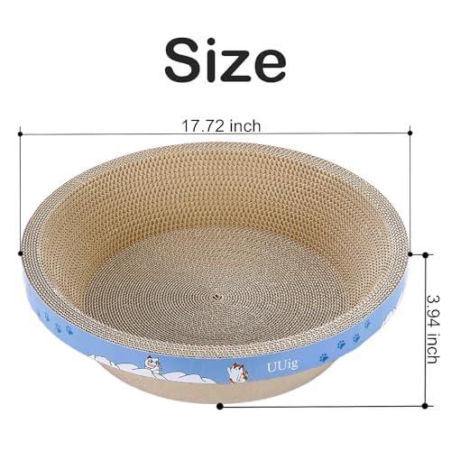 Cat Scratcher Bed 17.7x17.7” Large Cardboard Cat Scratcher Bowl (1PC-17.7 x 17.7 x 3.9 inches)