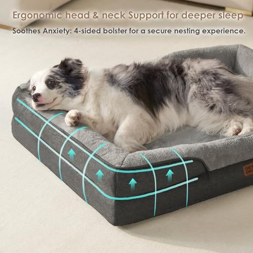 Orthopedic Dog Bed for Medium Dog (Grey / 35x22x6.5)