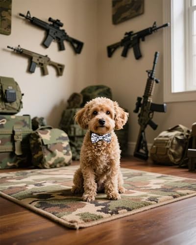 10 Pack Camo Dog Bowties for Small Dogs Sliding on Collar (S/M)