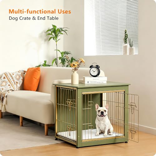 27" Dog Crate Furniture (Green / 27.2"L x 20.1"W x 23.6"H)
