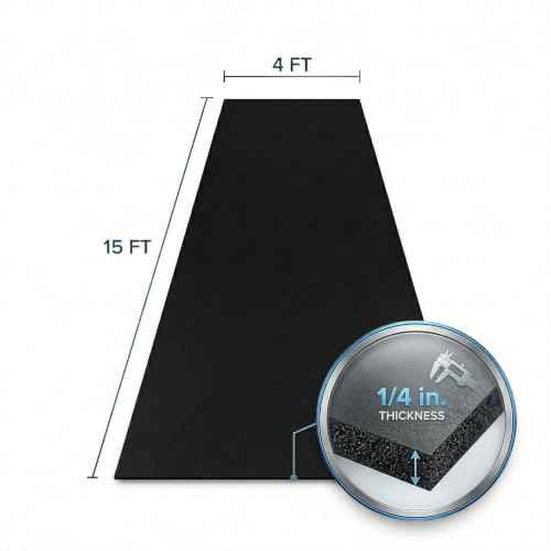 Traxxon by FlooringInc Rubber Gym Flooring Roll (Blue/Grey / 180"L x 48"W x 0.3"Th)