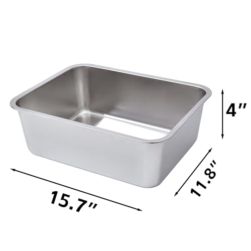 Stainless Steel Litter Box for Kitten (1pack-M-4" H)