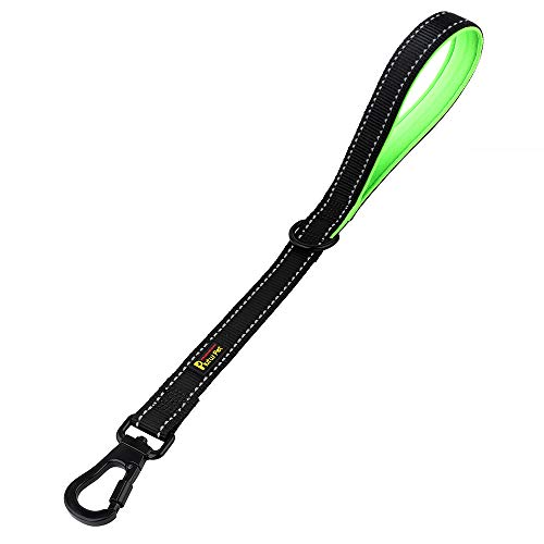 Short Training Dog Leash with Padded Handle for Medium Large Big Dogs (Black / 18 Inch (Pack of 1))
