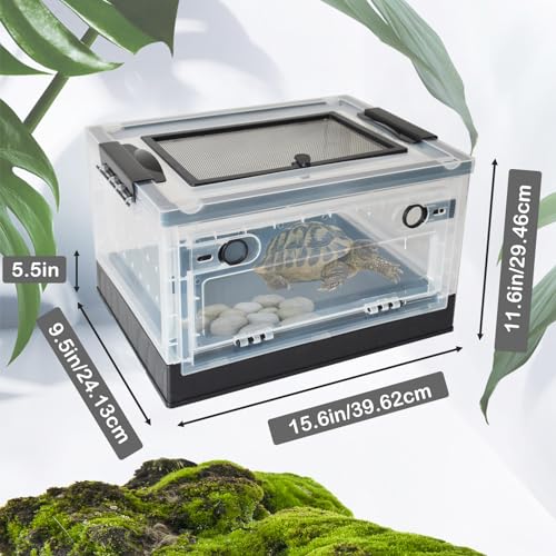 Plastic Reptile Feeding Box with Wheels (【Black】)