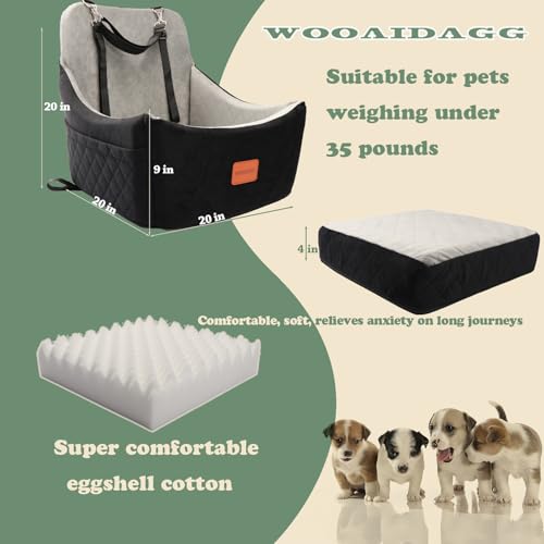 Dog Car Seat for Medium Sized Dog (Black/Grey)