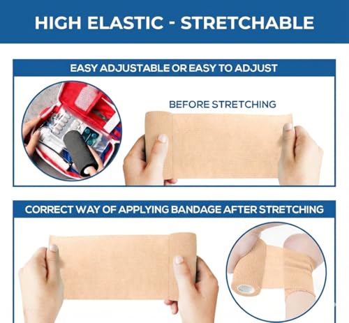 Self Adhesive Bandage Wrap (4 Inch Multicolor - 09 Pack)
