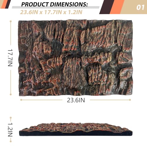 23.6x17.7in Rock Terrarium Background (brown-23.6"* 11.8"（1pcs）)