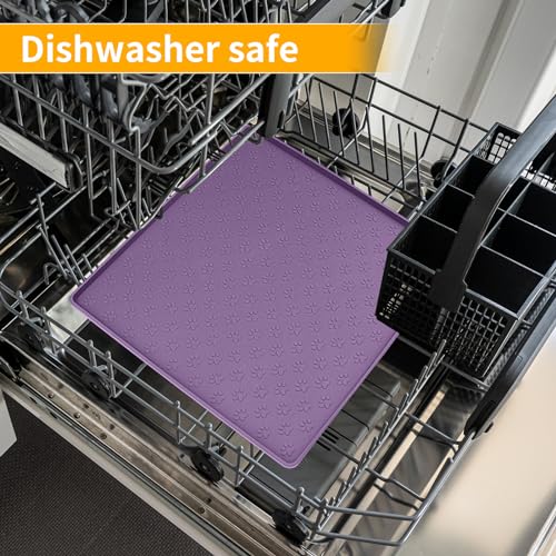 Dog Food Mat Anti (11.8"L x 11.8"W / Purple)