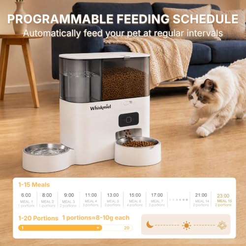 5L WiFi Automatic Cat Feeder & 3L Water Dispenser (White - WiFi)