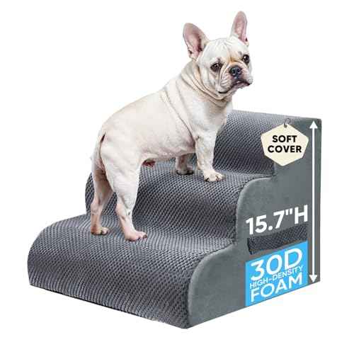 3 Step Pet Stairs for High Beds & Sofas (Grey / 3-step 15.7"H)