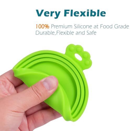 5 Packs Pet Food Can Covers Lids (Yellow + Orange + Blue + Green + Pink)