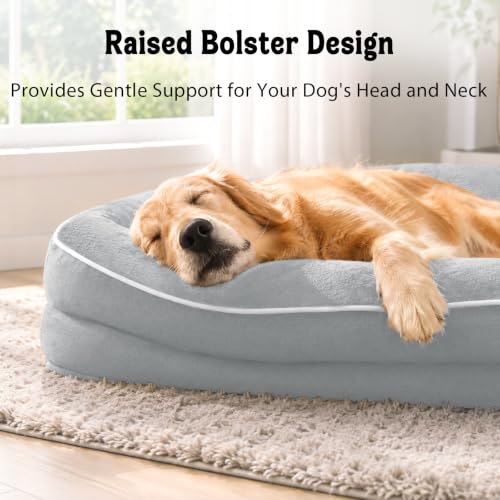 Orthopedic Waterproof Dog Bed for Large Sized Dogs (Silver / 45"L x 35"W x 7.5"Th)