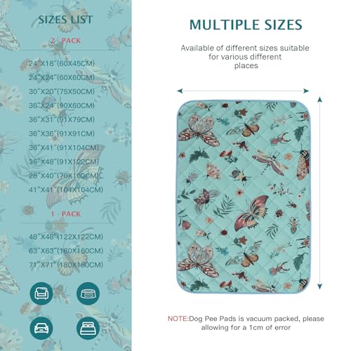 Washable Pee Pads for Dogs (Blue / 24x24 inch - 2pcs)